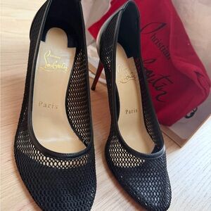 Christian Louboutin Black Mesh Heels